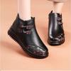 Lederstiefel mit Fleece, Verdickte warme Baumwollschuhe, Rutschfeste flache Stiefeletten