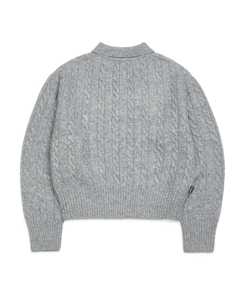 MARK GONZALES Women'S Club Cable Collar Knit - M/Grey