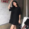 Solid Color Ruffle A-Line Dress for Plus-Size Women – Versatile Casual Black Summer Outfit