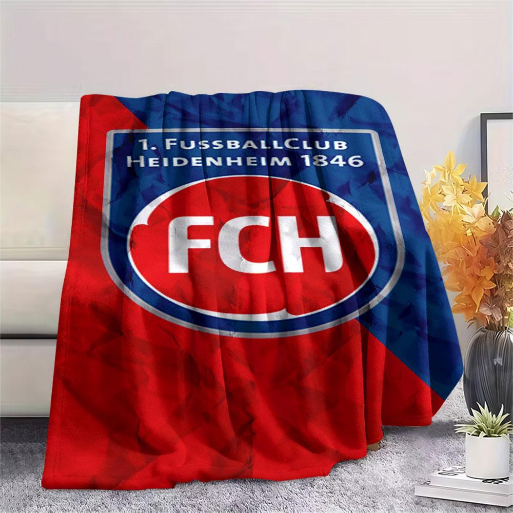 1PC 1. FC Heidenheim Patterned Flannel Blanket Suitable For All Seasons for Home Decor Warmth and Comfort Gifts Holiday Present