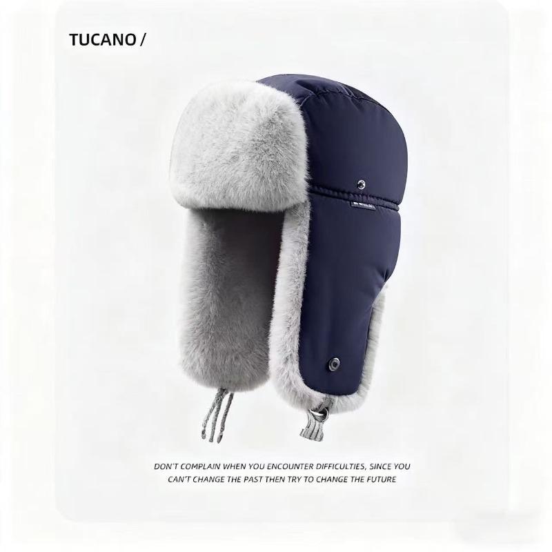 Hat Men's 2 Winter Fleece Thickened Outdoor Cycling Ear Protection Warm Artifact Hat
