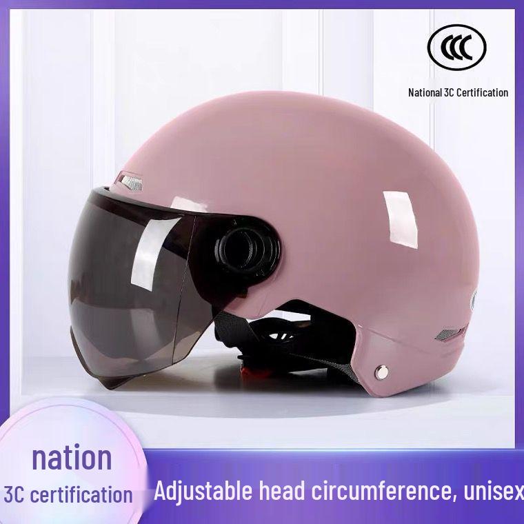 Certified Unisex Electric Vehicle Helmet, All-Season Battery Motorcycle Cap, Summer Half Helmet