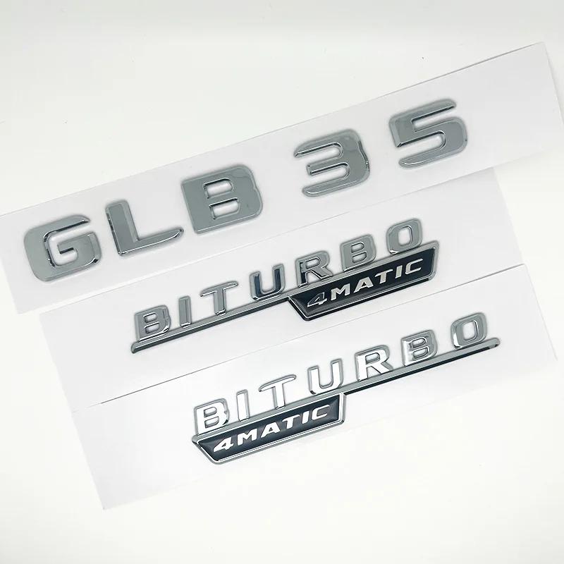 3D ABS Black  GLB35 Letters Turbo 4matic Emblem AMG Badge Car Rear Star Sticker For Mercedes Benz GLB35 X247 Accessories