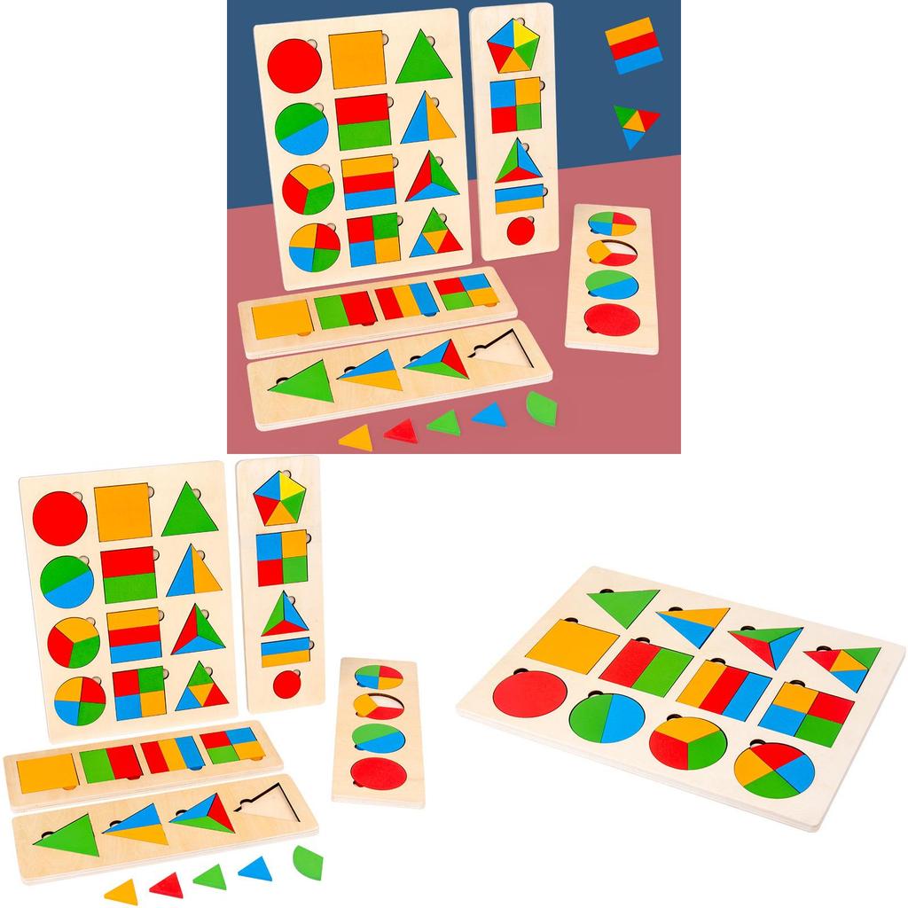 Wooden Geometric Shape Puzzle For Toddlers Educational Toy For Early Learning