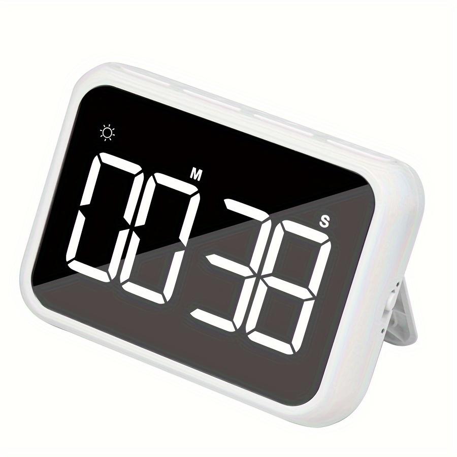 

1pc Digital Kitchen Timer, LED Electronic Countdown with Adjustable, Plastic, Battery Operated 3 AAA Not Included, Clear Display for Cooking Learning білий