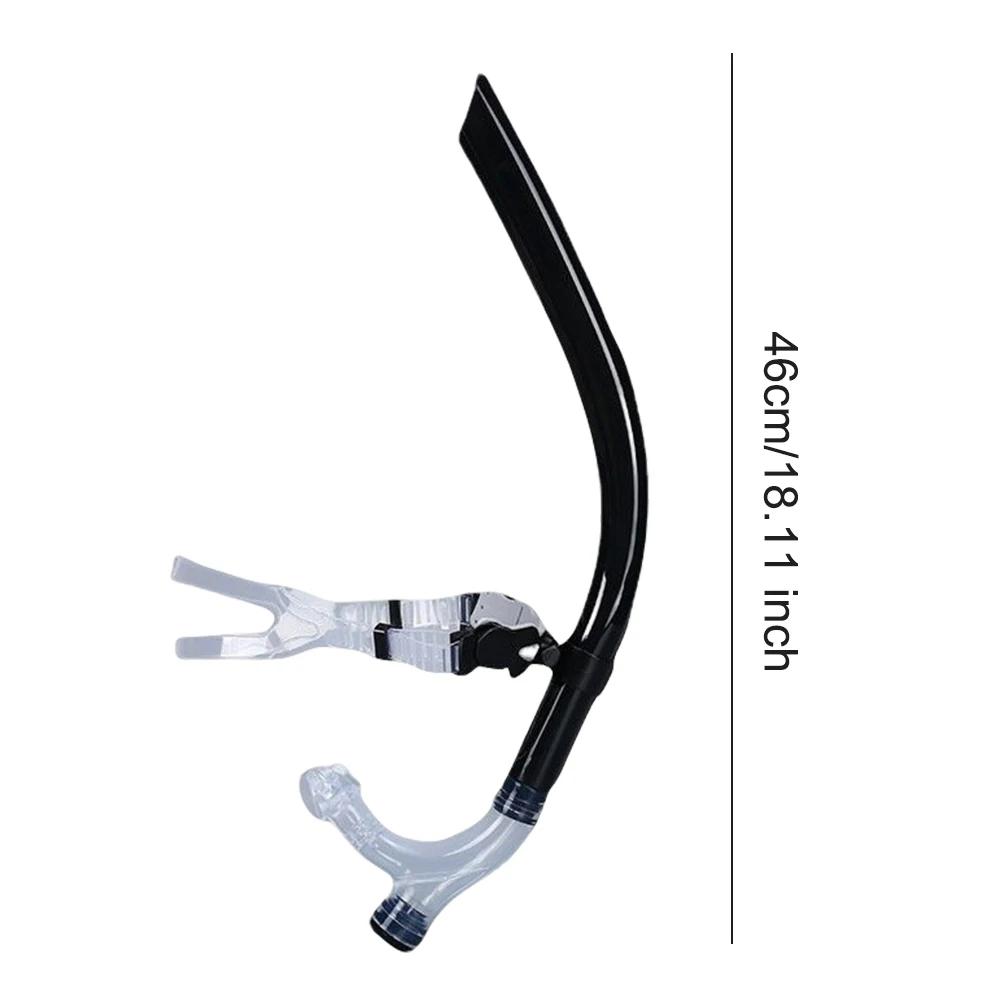 Center-Mount Front Mouthpiece Silicone Swimming Front-Breathing Tube Comfortable Snorkel Diving Tube for Adult Youth Kid