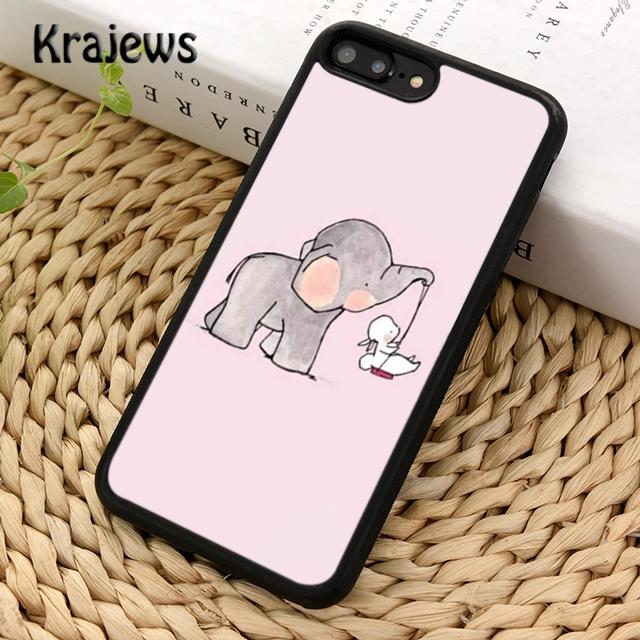 Krajews Animation Animal Elephant Soft Phone Case Cover For iPhone 16 15 SE2020 14 6 7 8 Plus 11 12 13 Pro Max Coque Fundas