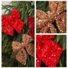 Soft Velvets Christmas Decoration Bows Hanging Pendant Bowknot Ornament Gift Embellishment Accessories Decorative Accent