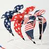 Women Headband USA Flag Independence Day Theme Three-Dimensional Rabbit Ear Bow Shape Headband Sponge Filling Non-Slip Hair Hoop