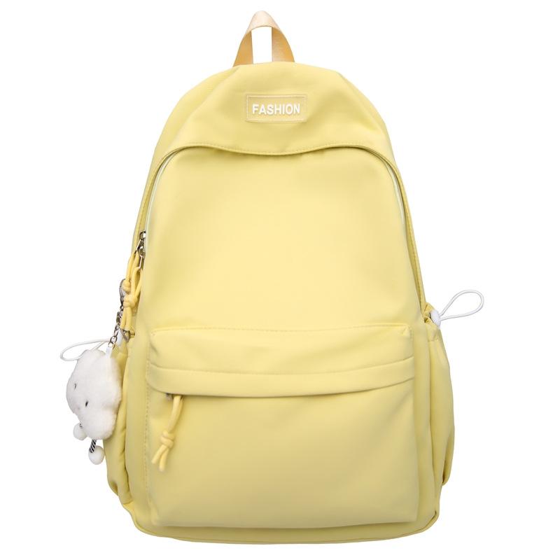 Schoolbag Fresh and Sweet Solid Color Versatile Simple Junior High School Student Schoolbag Lightweight Large Capacity Go Out Leisure Commuting