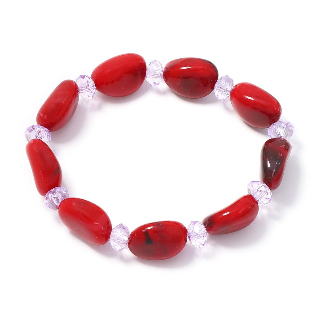 Creative Design Irregular Geometric Smudge Color Geometric Glazed Beaded Stackable Bracelets Women's Jewelry