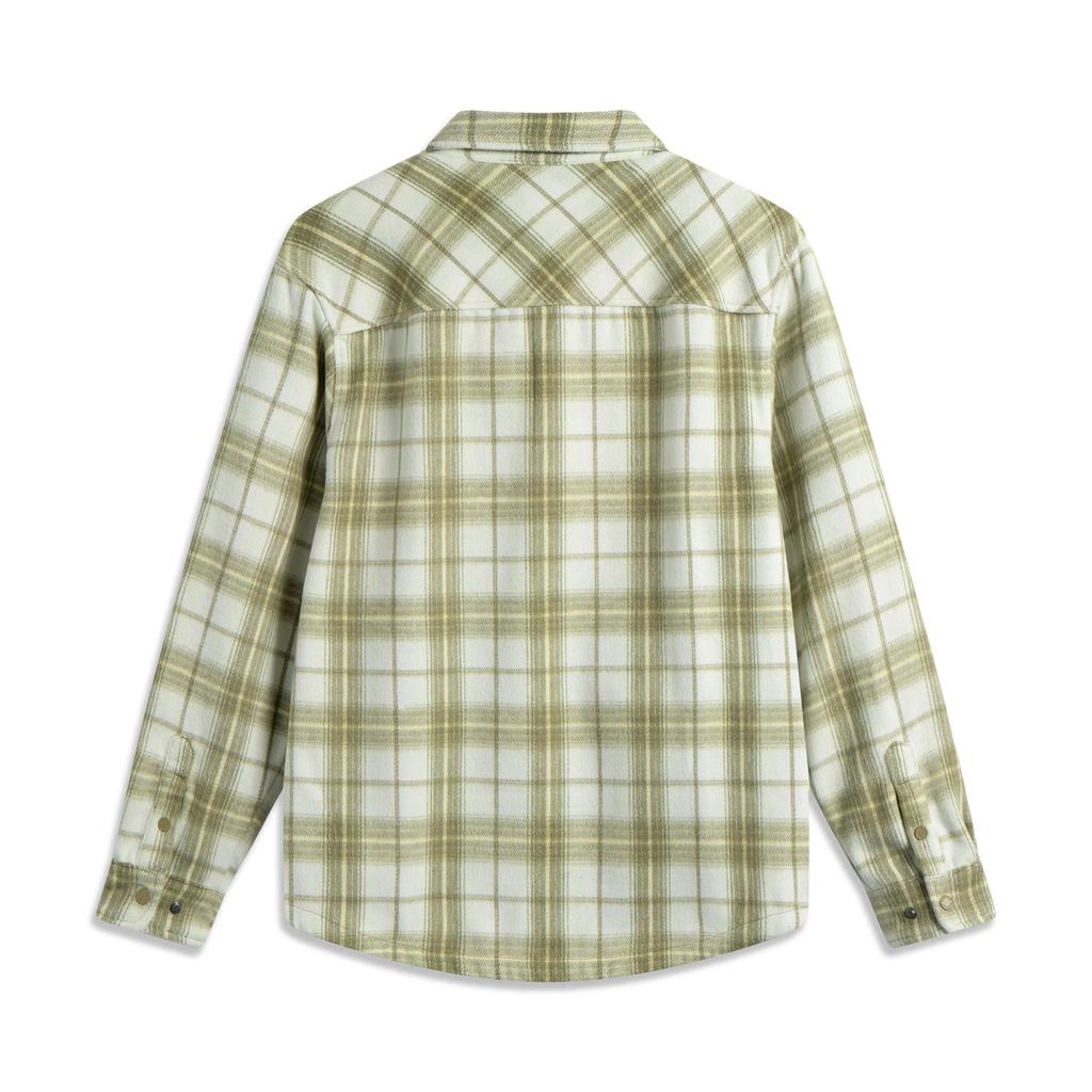 Li-Ning Badfive Plaid Letter Single-Breasted Collar Loose Jacket Men Jacket Soft-Water-Green AFDV545-2