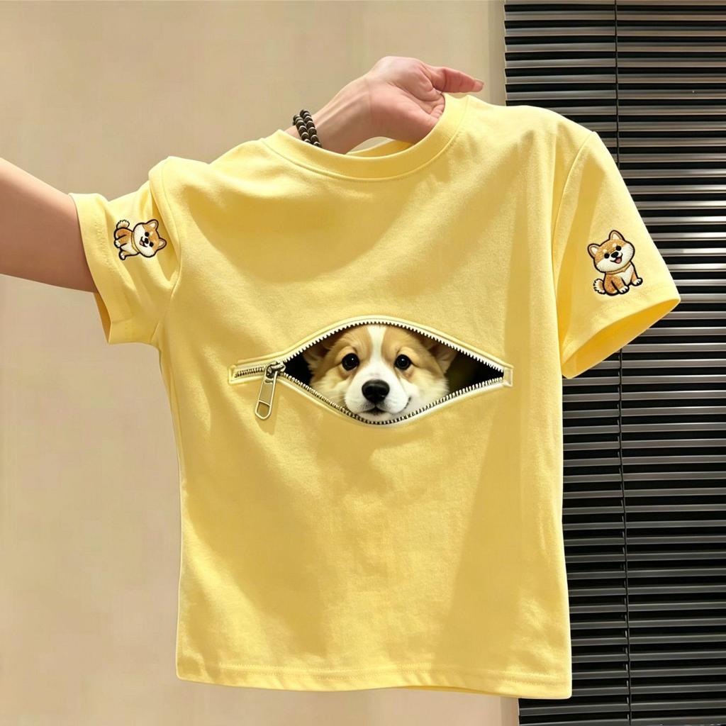 Chic Cartoon Print Cotton Summer T-Shirt for Toddlers & Boys