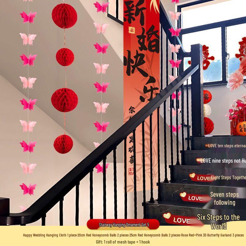 

Wedding Staircase Decoration Kit - Double Happiness Banners