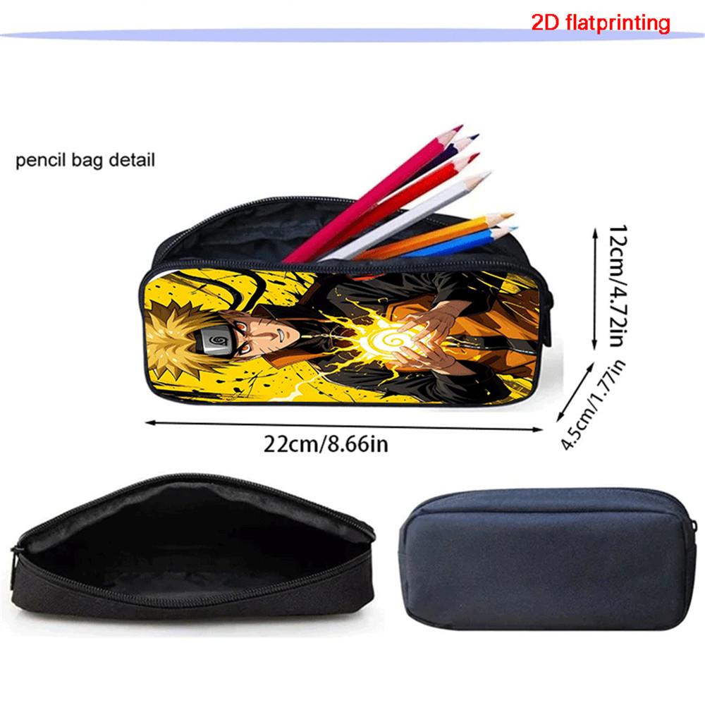3Pcs Set Kids Backpack With Crossbody Bag & Pencil Bag,Cartoon NARUTO School Bags For Age 6-10,Lightweight For Boys and Girls.