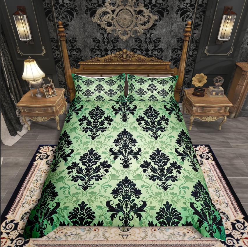 Homewish Bohemian Damask Duvet Cover SetTraditional Floral For Teens Bedding SetExotic Style Comforter Cover Set