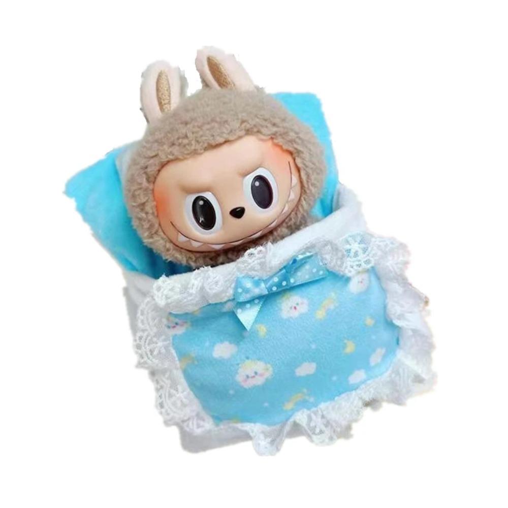 

(без куклы) для 17 см Лабубу милая и удобная детская кроватка дом теплый милые детские аксессуары кукольное одеяло подушка спальный мешок набор No Doll