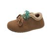 Winter New Flat Shoes Women's Round Head Suede Front Lacing Soft Sole Anti-slip Wear-resistant Short Boots