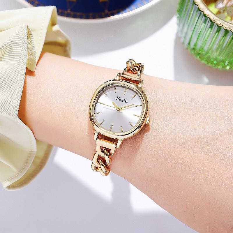 Fashion Simple Temperament Women'S Watch Square Personalized Watch Women'S Alloy Chain Strap Light Luxury Niche Women