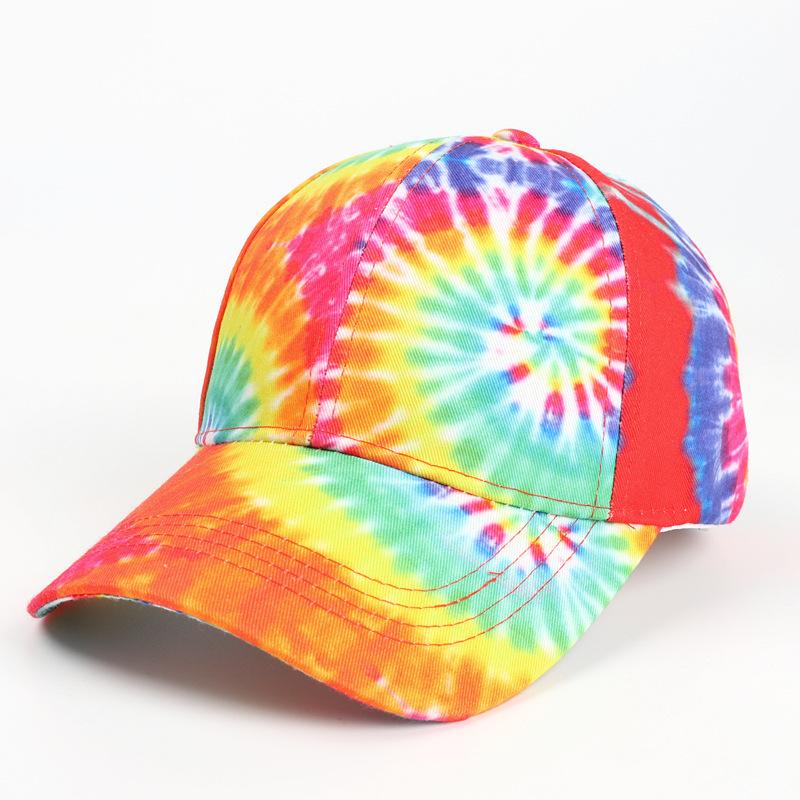 New Fashion Women Tie Dye Cap Multicolor Irregular Print Baseball Cap Female Outdoor Streetwear Summer Baseball Hats