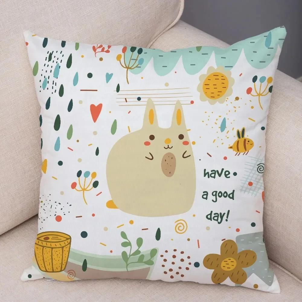 

Офисный диван Роскошная наволочка на подушку Милый мультяшный цыпленок слоненок котенок животный принт Домашний декор Наволочка 66x66cm оранжевый