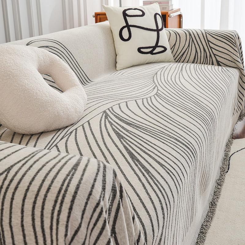 Double-sided Chenille Sofa Towel, Universal Sofa Cushion for All Seasons, All-inclusive, Full-cover Cloth Cover, Non-slip, Simple, Anti-cat Scratch