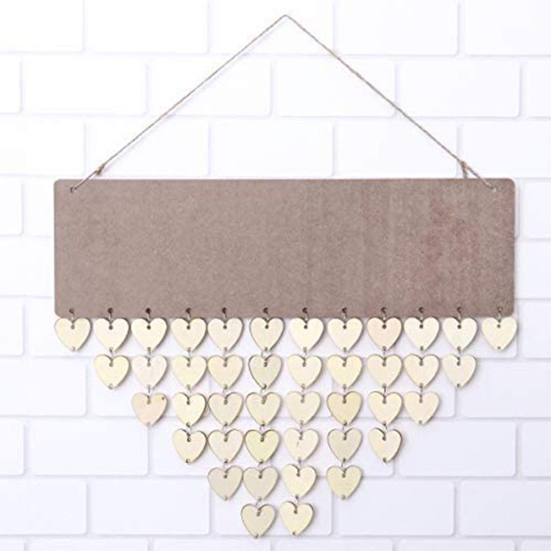 Heart-Shaped Wooden Hanging Sign - Home Decoration Pendant & Creative Message Board