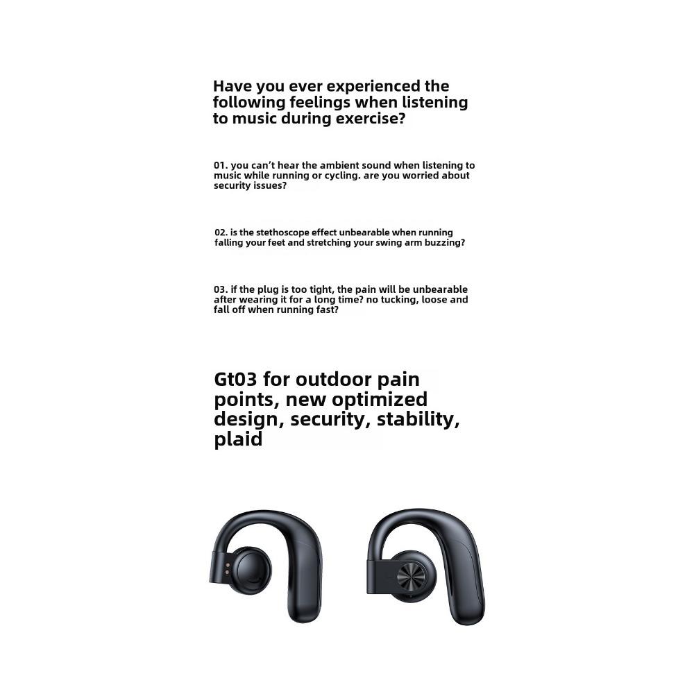 OWS Open Bluetooth Earphone GT03 Sport Earphone with Long Life with Digital Display