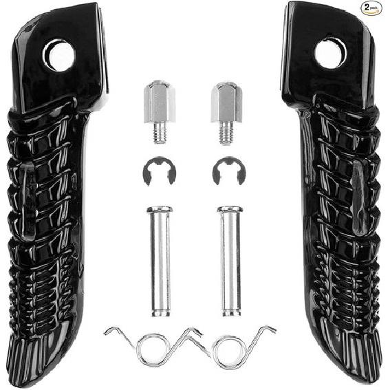 black#Front#4 Front Foot Pegs Footrests Bracket Set for GSXR600 GSXR750