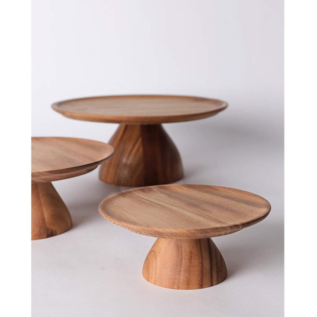 Chabatree Cake Stand Wooden S Marinetopia Acacia Diameter X Height 7cm Footed Plate Afternoon Tea Party Approx. 16.5 CU-028