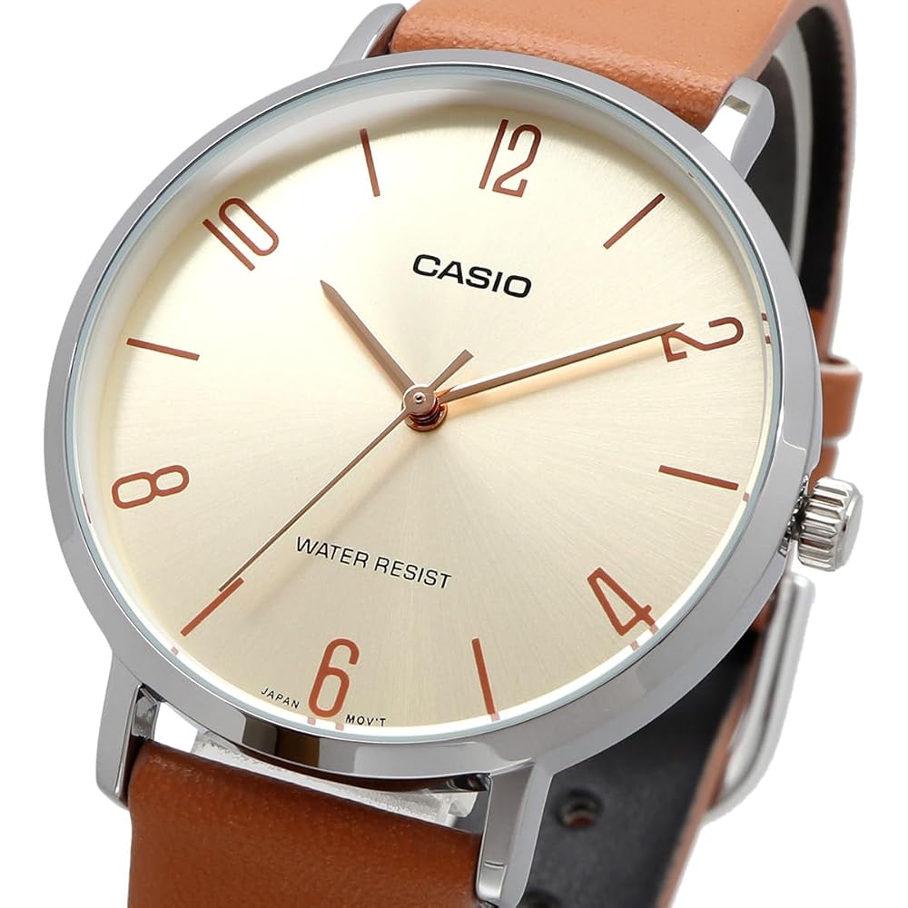 Casio LTP-VT01L-5B Quartz Women's Watch Light Brown Leather Strap Imported Model