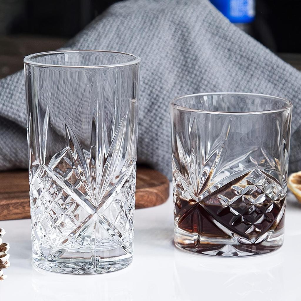 6 stuks Whiskyglazen 11,83oz Whiskyglas Vintage Stijlvol Glaswerk Voor Scotch Bourbon Whisky Cocktail Cognac Wodka Gin Tequila Likeur Huisdecoratie Huis