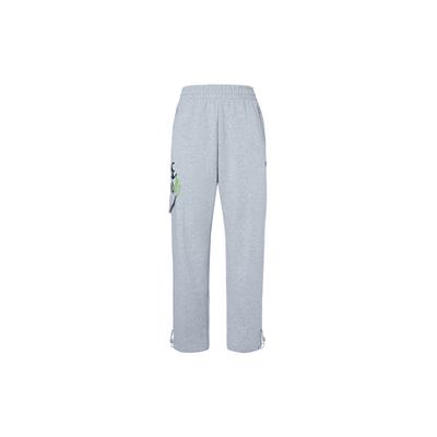 Lifestyle Series Letter Mid-Rise Straight Leg Fleece Casual Pants Unisex Pants Gray Heather-Gray 172348301-2