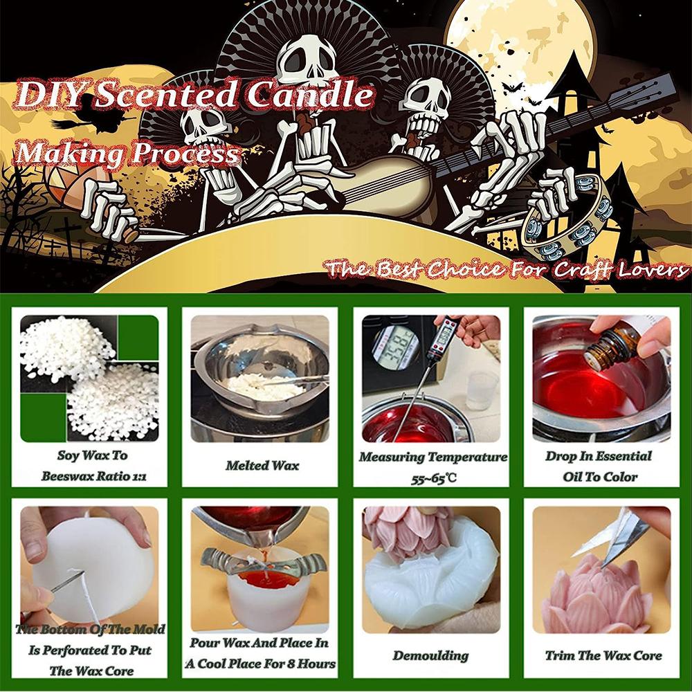 3D kreatywna Halloweenowa silikonowa czaszka formy wosk topi się formy DIY dekoracje rzemieślnicze