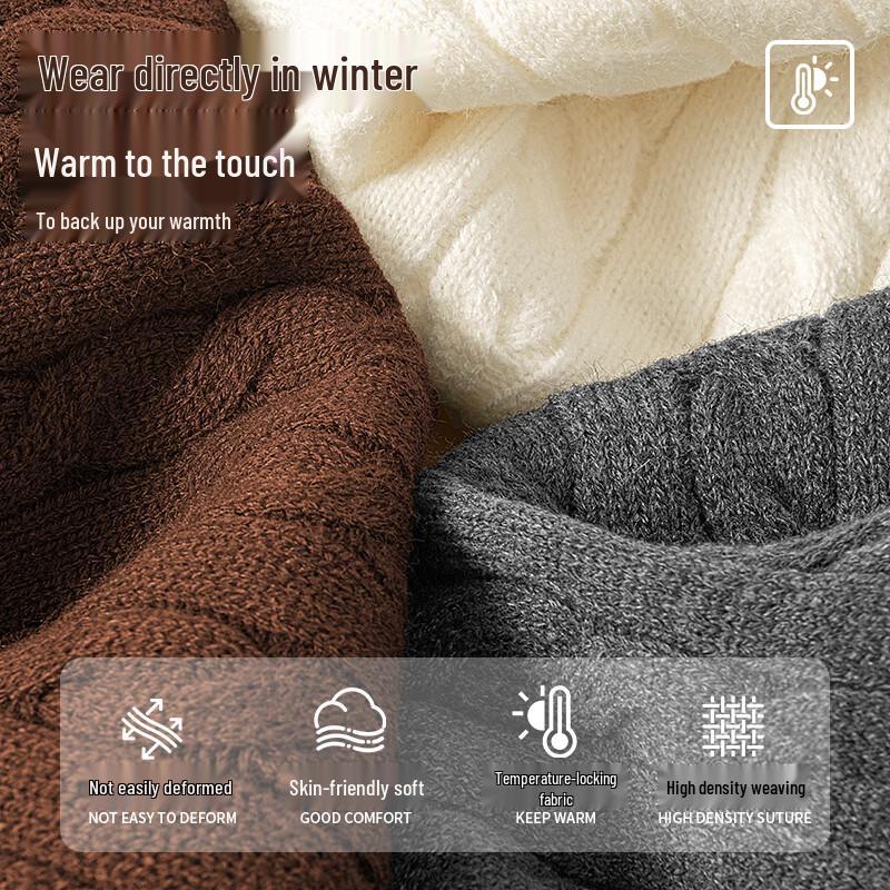 MINISO Men's Cable Knit Round Neck Sweater