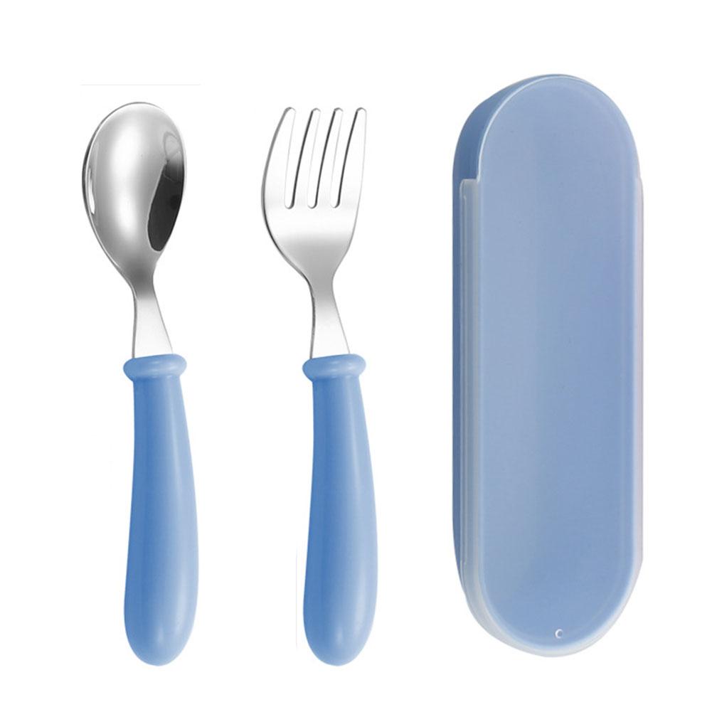 Cartoon 304 Steel Children's Spoon Fork Baby Baby Feeding Spoon Set Eating Training P H2L1