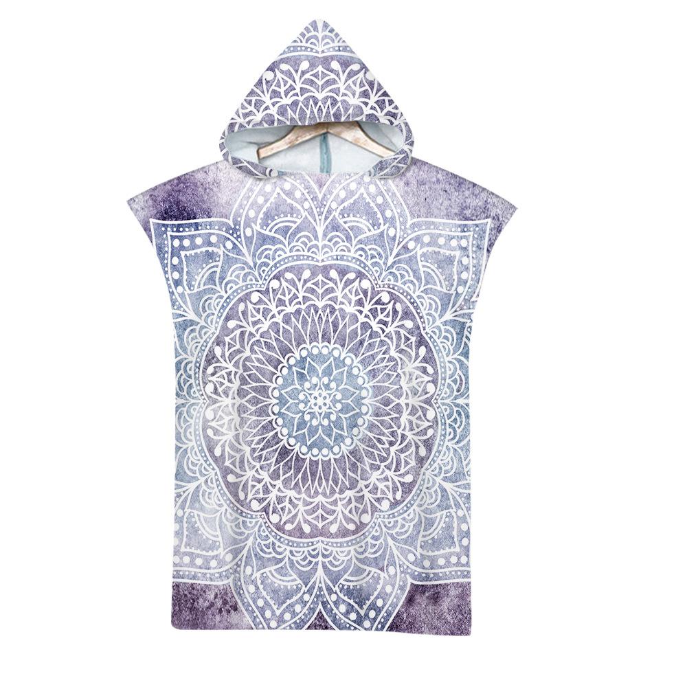Geometric Hooded Wearing Bath Towel, Beach Towel, Cape, Seaside Change Of Clothes, Bathrobe, Printed Hooded Bath Towel, Minimum Order