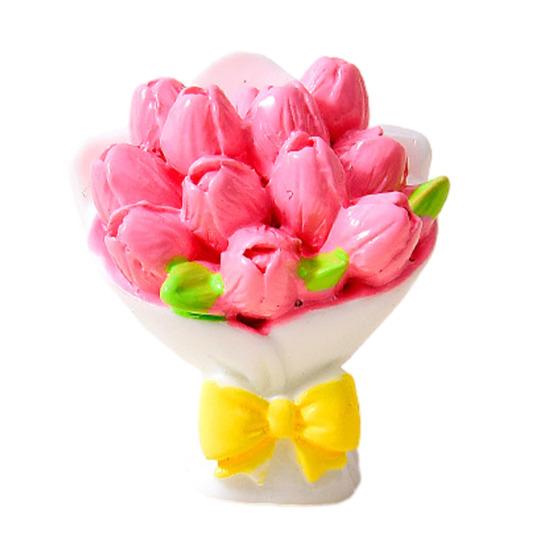 Yousheng Miniature Dollhouse Flower Bouquet Accessories Mini Artificial Resin Rose Tulip Sunflower Lily Flower Figurine for DIY Garden Bonsai Micro