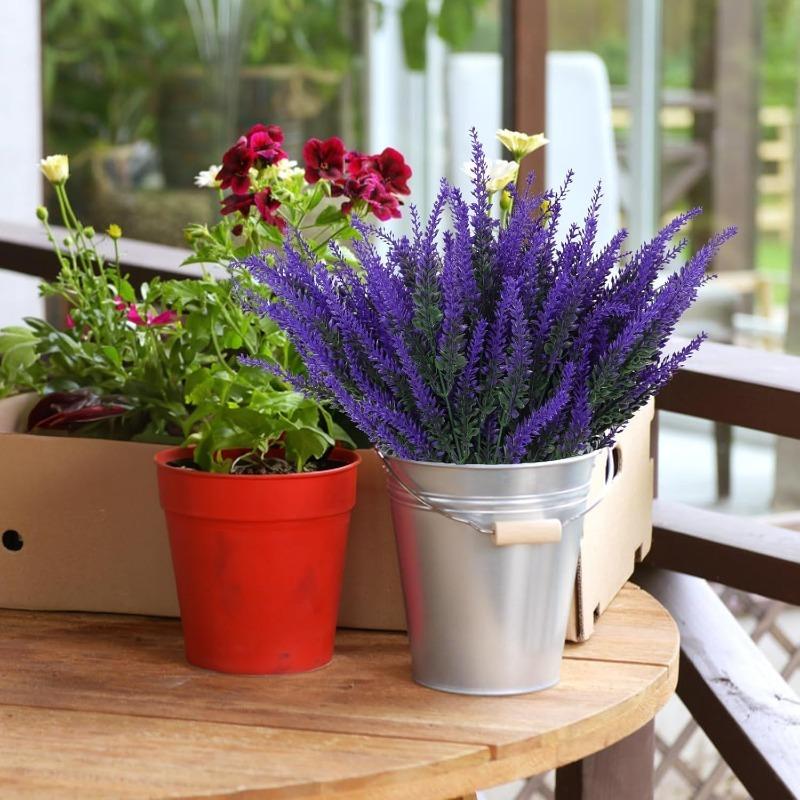 3/6Pcs Lavender Artificial Flower Bouquet Fake Flower for Home Room Decor Party Garden DIY Wedding Decor Outdoor Plant Accessory