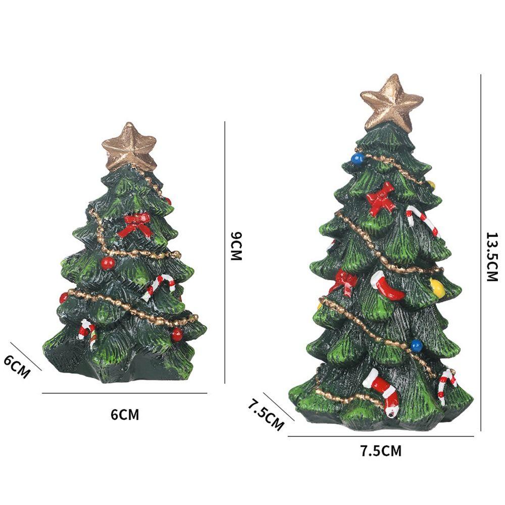 Lifelike Mini Christmas Tree Statue Resin Christmas Tree Ornaments  Home Xmas Decor