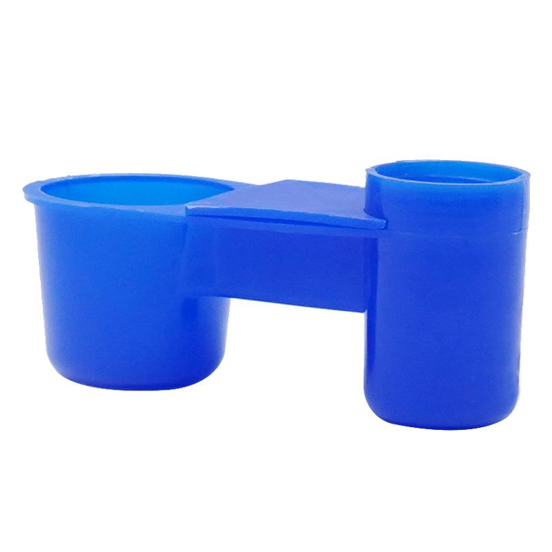 

5pcs Bird Quail Drinker Cups Water Feeding Bottle Cup Chicken Pigeon Parrot Double Mouth Water Pet Automatic Drinker Cup Bowl 5pcs синій