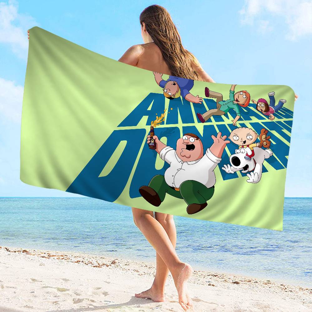 Adult Animation F-Family G-Guy Microfiber Printed Beach Towel Mountain Climbing Yoga Beach Swimming Running Absorbent Soft Towel