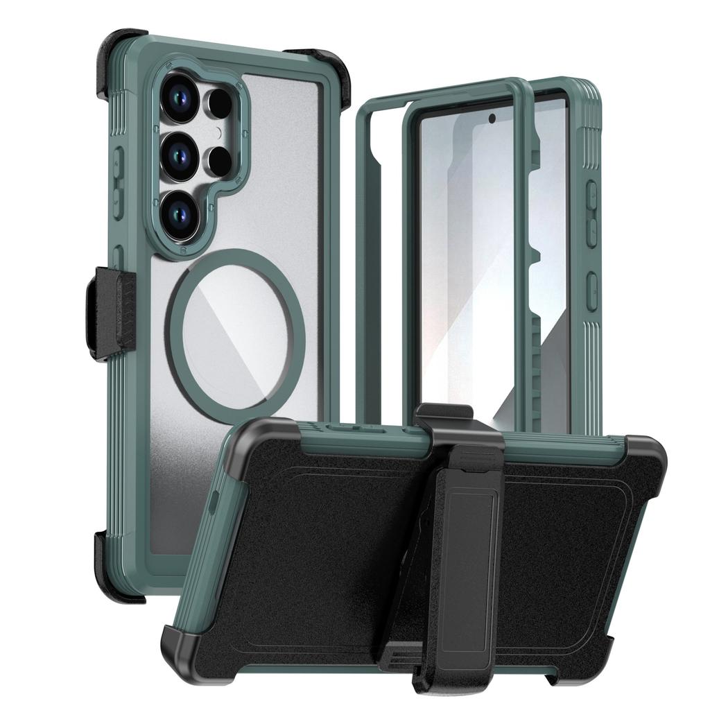 Three Anti-magnetic Mobile Phone Case for Samsung S26Ultra Bracket Protective Case A37 Anti-drop S25 All-inclusive 24