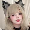 Cat Ear Hairband with Alloy Earring Whimsically Plush Wolf Headband for Cosplay