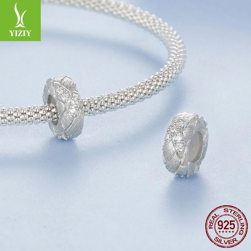 925 Sterling Silver Woven Bead Spacer Positioning, Wind Personality Diy Beaded Bracelet Accessories Are Simple And Versatile