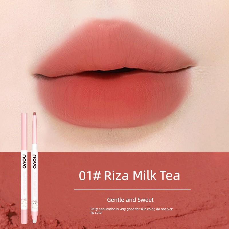 Novo Double-Headed Lip Liner Waterproof Long Lasting and Does Not Fade Nude Color Series Lip Hook Line Toot Lipstick Pen Integrated Lip Brush