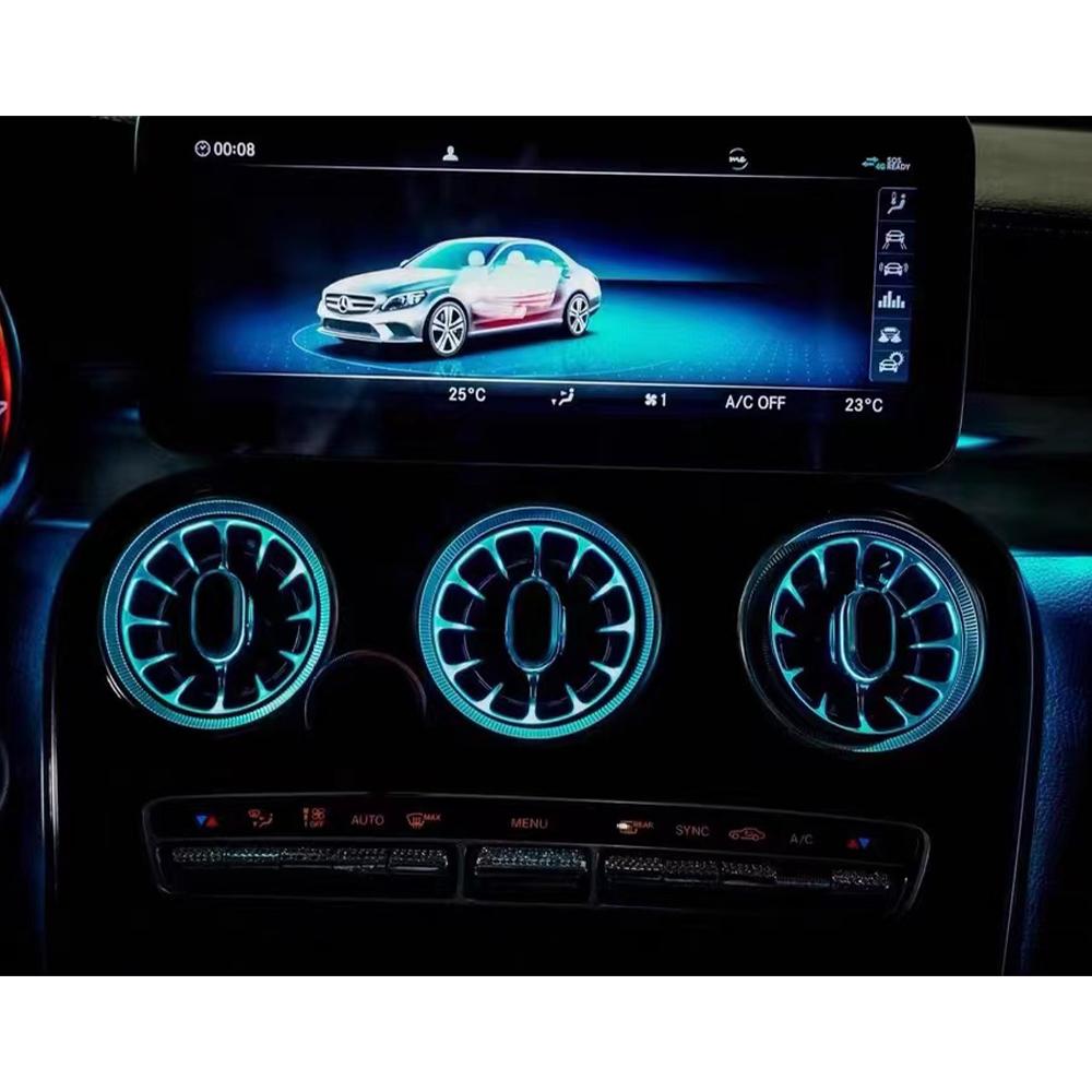 For Mercedes Benz E-class W213 Car Ambient Light Front And Rear Air Vent Outlet With Car Atmosphere Lamp 64 Colors 2016-2020