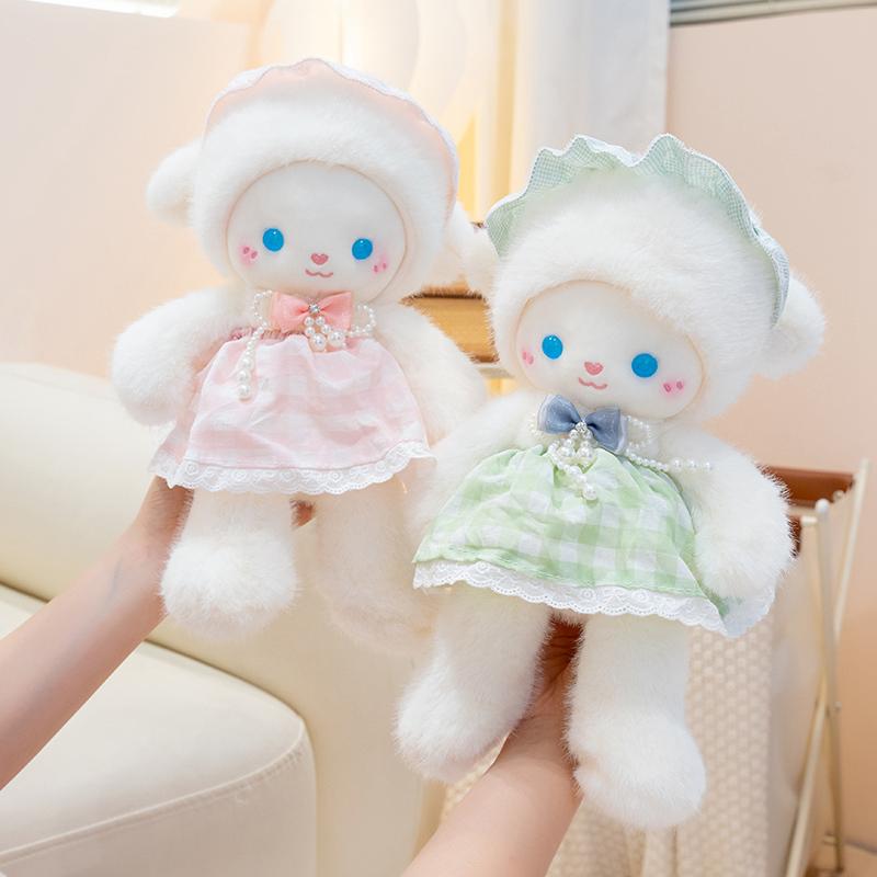 Super Cute Sheep Plush Dolls Kawaii Rabbit Toys Stuffed Soft Animal Lamb Bunny Pillow Lovely Birthday Gifts Party Ornament