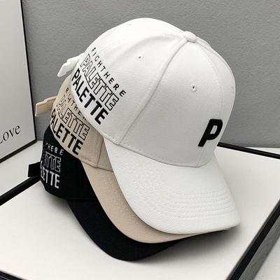 2025 New P Letter Hat Men's Handsome Cap Women's Face Small Baseball Cap Casual Versatile