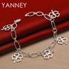 Exquisite 925 Sterling Silver Four-Leaf Clover Bracelet - Women's Gift Jewelry Party Fashion Accessory